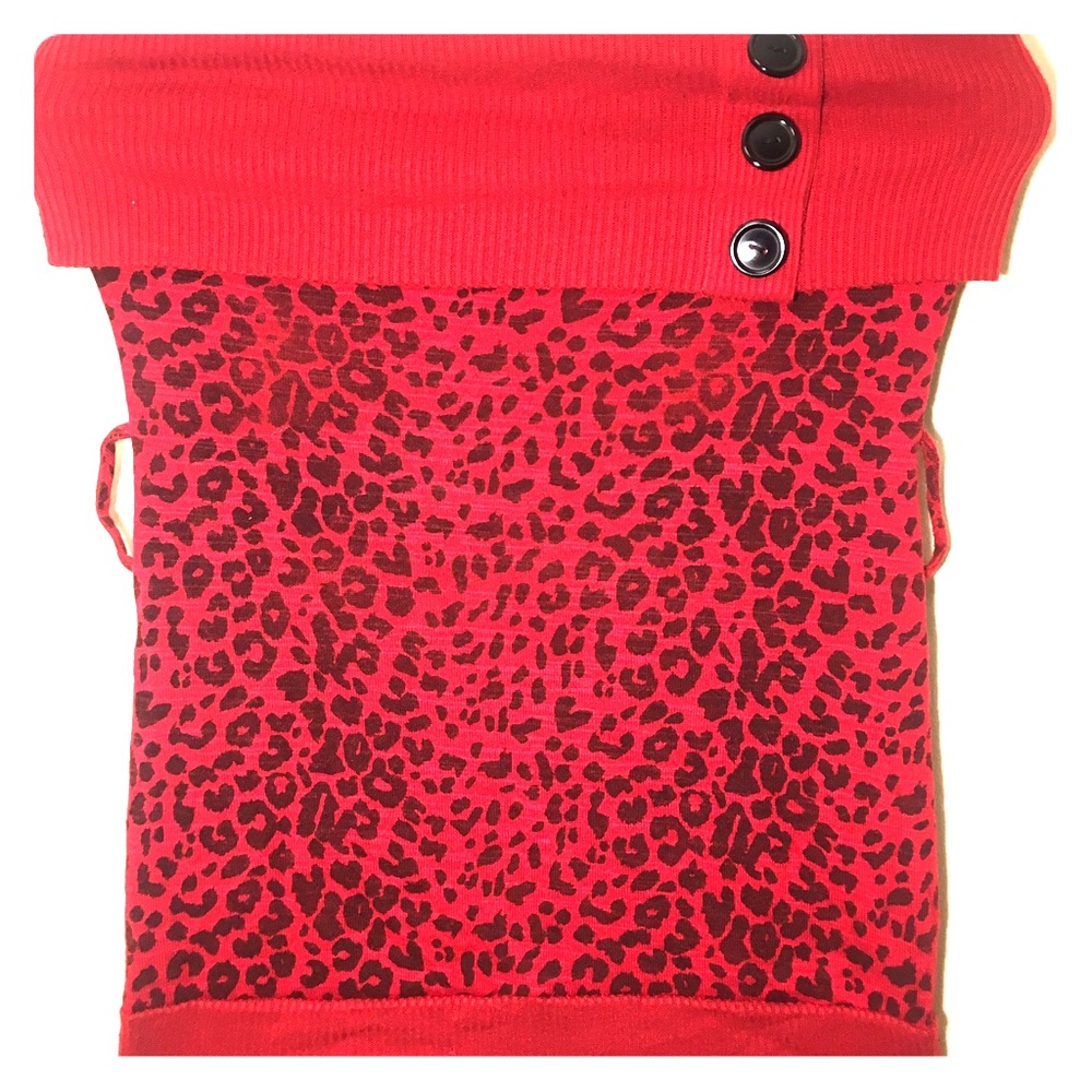 Red & Black Cheetah Print Tube Top